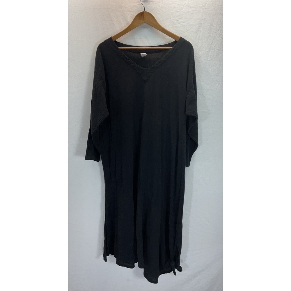Maria de Guadalajara Dress Mexico Black XL Guazy Lagenlook Artsy Boho Loose